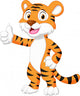 Cute tiger cartoon giving thumb up Wall Decal