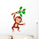 Cute monkey cartoon hanging Wall Decal