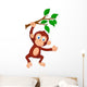 Cute monkey cartoon hanging Wall Decal