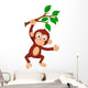 Cute monkey cartoon hanging Wall Decal