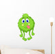 Hairy green monster cartoon Wall Decal