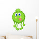 Hairy green monster cartoon Wall Decal