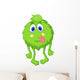 Hairy green monster cartoon Wall Decal