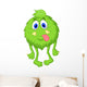Hairy green monster cartoon Wall Decal