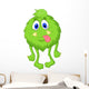 Hairy green monster cartoon Wall Decal