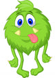 Hairy green monster cartoon Wall Decal