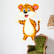 Cute tiger cartoon thumb up Wall Decal