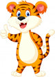 Cute tiger cartoon thumb up Wall Decal