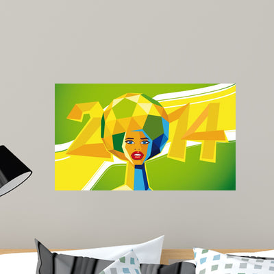 Fussball Poster Brasilien 2014 shown on a wall