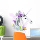 Unicorn with purple flowers Wall Decal