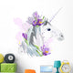 Unicorn with purple flowers Wall Decal