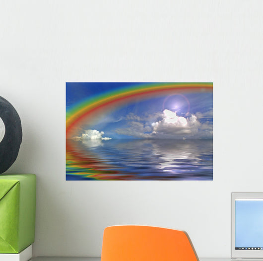 Clouds Sky and Rainbow in the Ocean Wall Mural