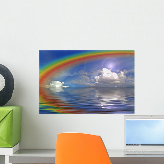 Clouds Sky and Rainbow in the Ocean Wall Mural