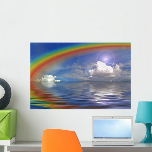 Clouds Sky and Rainbow in the Ocean Wall Mural