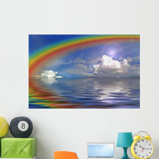 Clouds Sky and Rainbow in the Ocean Wall Mural