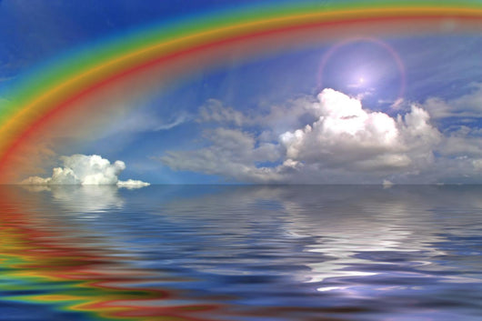Clouds Sky and Rainbow in the Ocean Wall Mural