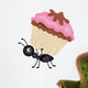 Ant Carrying Cupcake Wall Decal
