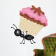 Ant Carrying Cupcake Wall Decal