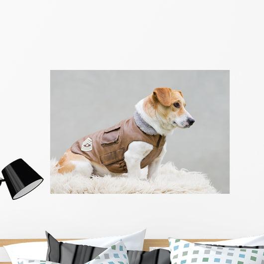 Dog Brown Leather Jacket Wall Decal