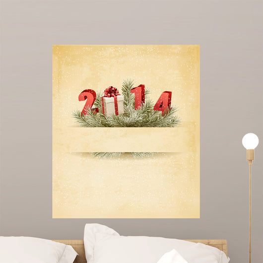 Happy new year 2014! New year design template. Vector illustrati 