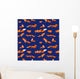 Seamless vector pattern with cute foxes Wall Decal