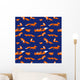 Seamless vector pattern with cute foxes Wall Decal