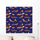 Seamless vector pattern with cute foxes Wall Decal