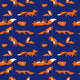 Seamless vector pattern with cute foxes Wall Decal