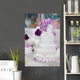 White Wedding Cake Decorated With Purple Flowers 