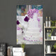 White Wedding Cake Decorated With Purple Flowers 