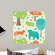 Forest Animals Seamless Pattern Wall Decal Design 2