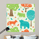 Forest Animals Seamless Pattern Wall Decal Design 2