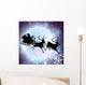Santa Moon Sleigh Silhouette Wall Mural