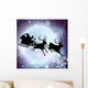 Santa Moon Sleigh Silhouette Wall Mural