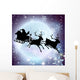 Santa Moon Sleigh Silhouette Wall Mural