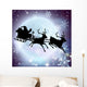 Santa Moon Sleigh Silhouette Wall Mural