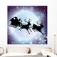 Santa Moon Sleigh Silhouette Wall Mural