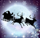 Santa Moon Sleigh Silhouette Wall Mural