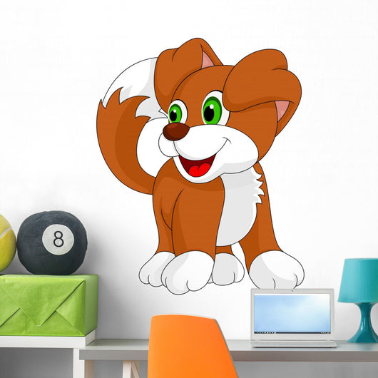Cute puppy cartoon Wall Decal