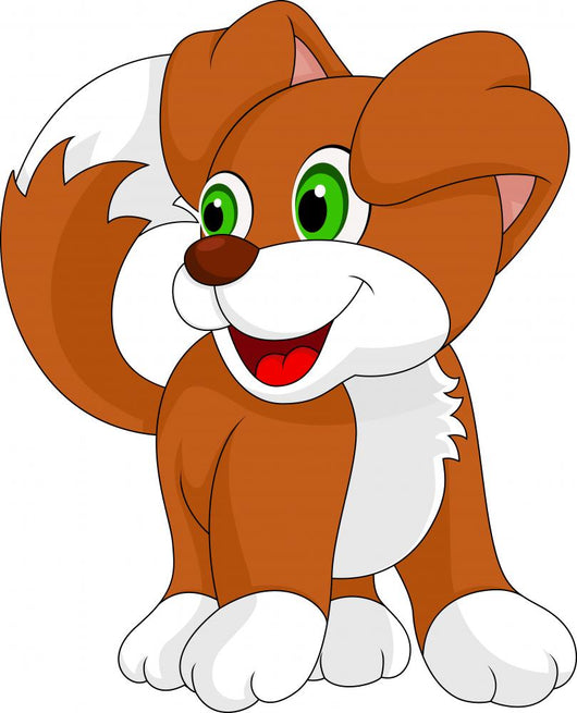 Cute puppy cartoon Wall Decal
