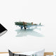 military toy airplane on white background Wall Mural