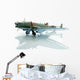 military toy airplane on white background Wall Mural
