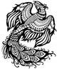 phoenix black white Wall Decal