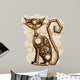 Steampunk Cat Vintage Style-Gatto Meccanico Surreale 