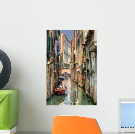 Romantic Narrow Canal and Bridge 