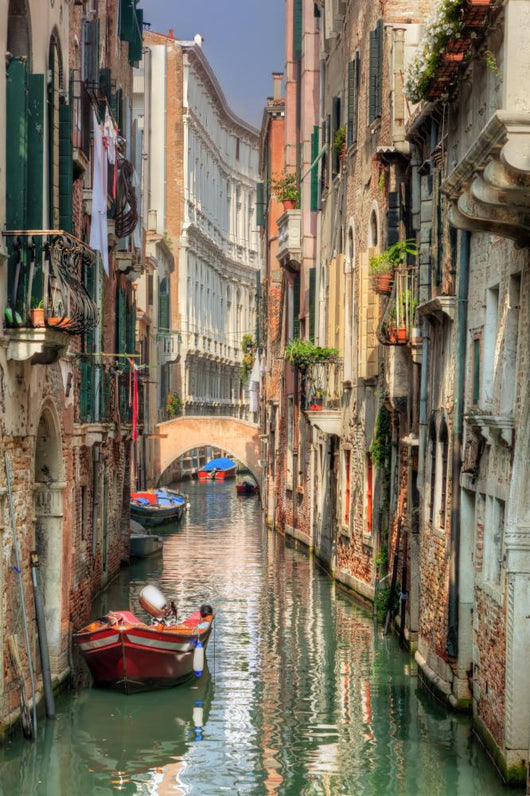 Romantic Narrow Canal and Bridge 