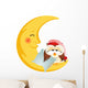 Good night owl sitting on a moon Wall Decal