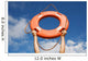 Life buoy ring in man's hands on a background of the sky. Wall Mural