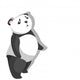 Cute Baby Panda Stand and See of the Sky Wall Decal