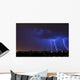 Electrical Storm over City Wall Decal Design 2